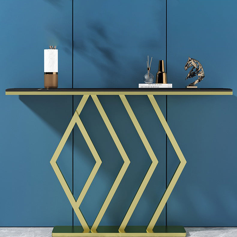 31.5-inch Tall Hall Console Table Glam Stone Accent Table with 1 Shelf