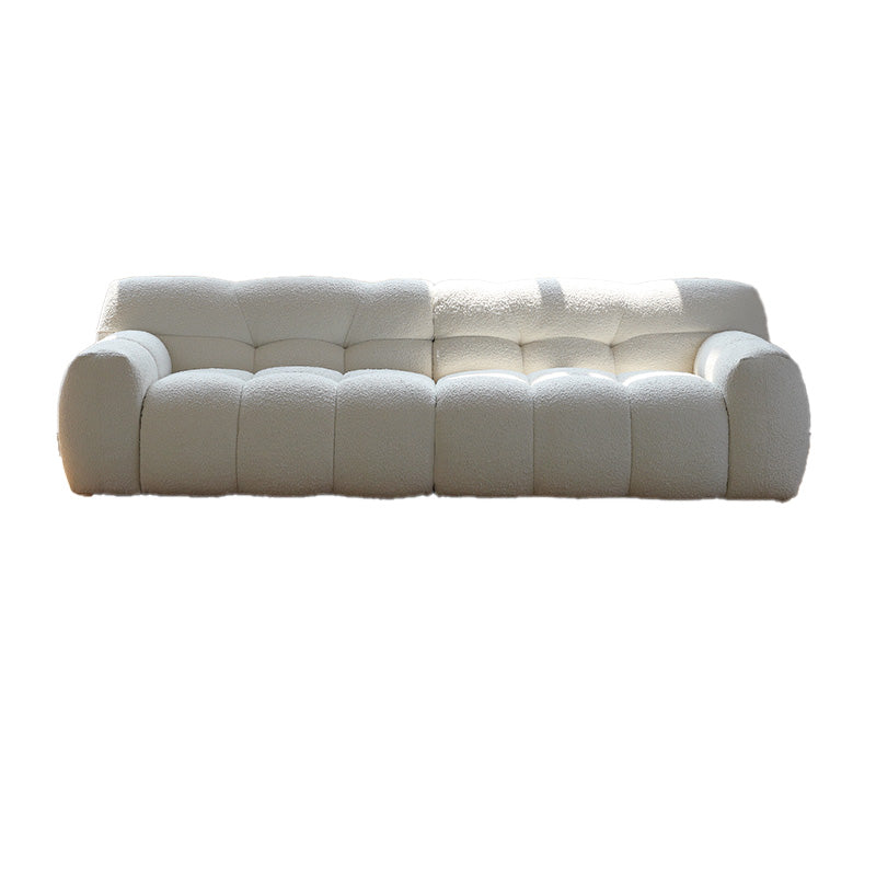 Biscuit Back Seating Square Arm Sofa in White for Living Room