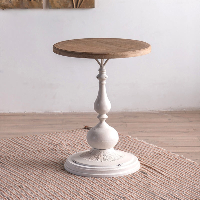 20" Wide French Country Side Table Round Pedestal Accent Side Table