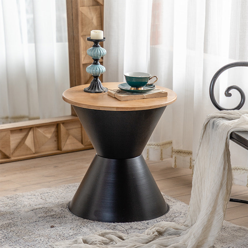 17" Wide French Country Side Table Metal Round Accent Side Table