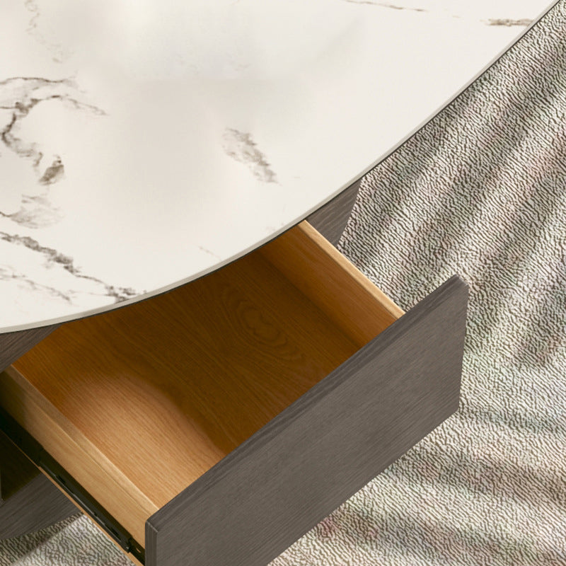 Modern Abstract Base Coffee Table Slate Free Form Coffee Cocktail Table with drawers