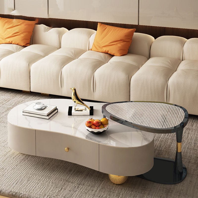 Contemporary Coffee Table Slate Free Form Coffee Cocktail Table