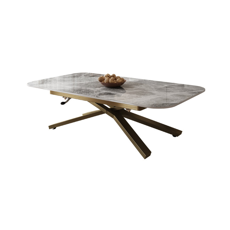 Glam 4 Legs Cocktail Table Single Stone Coffee Cocktail Table