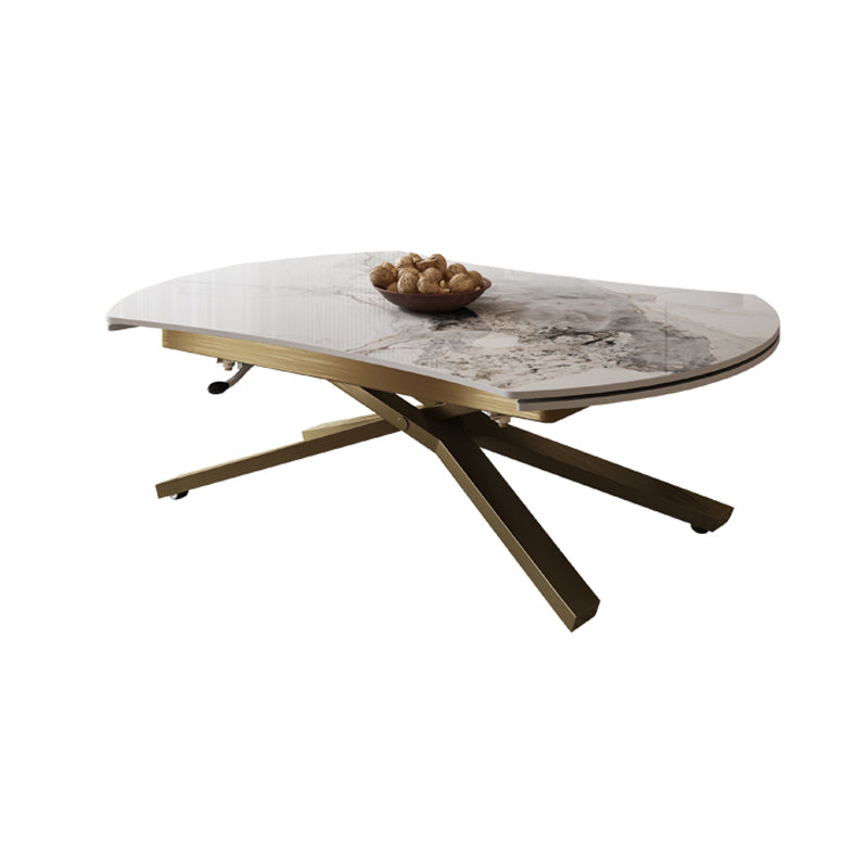 Glam 4 Legs Cocktail Table Single Stone Coffee Cocktail Table