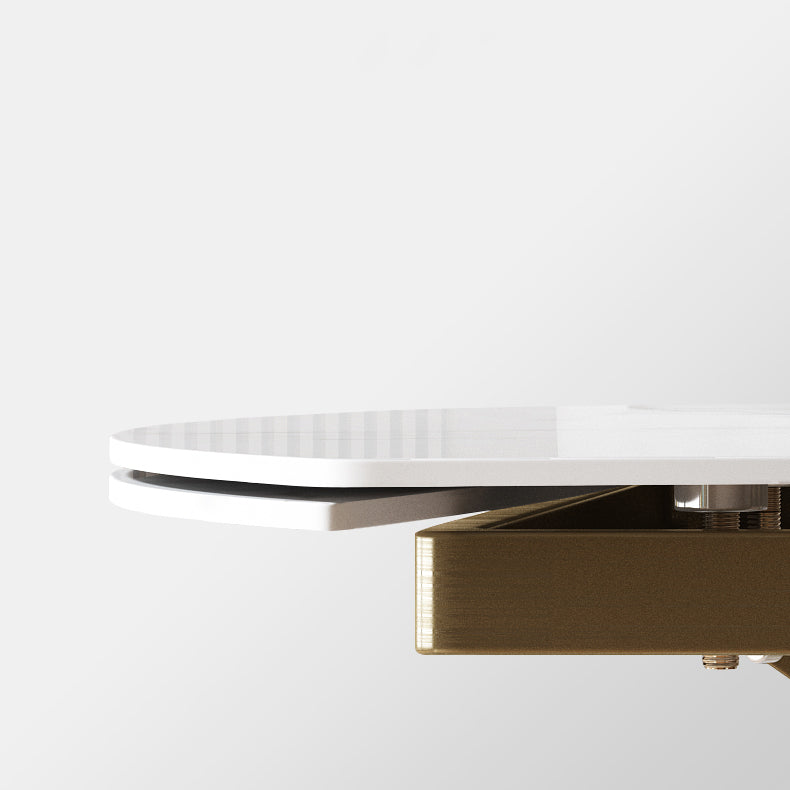 Glam 4 Legs Cocktail Table Single Stone Coffee Cocktail Table