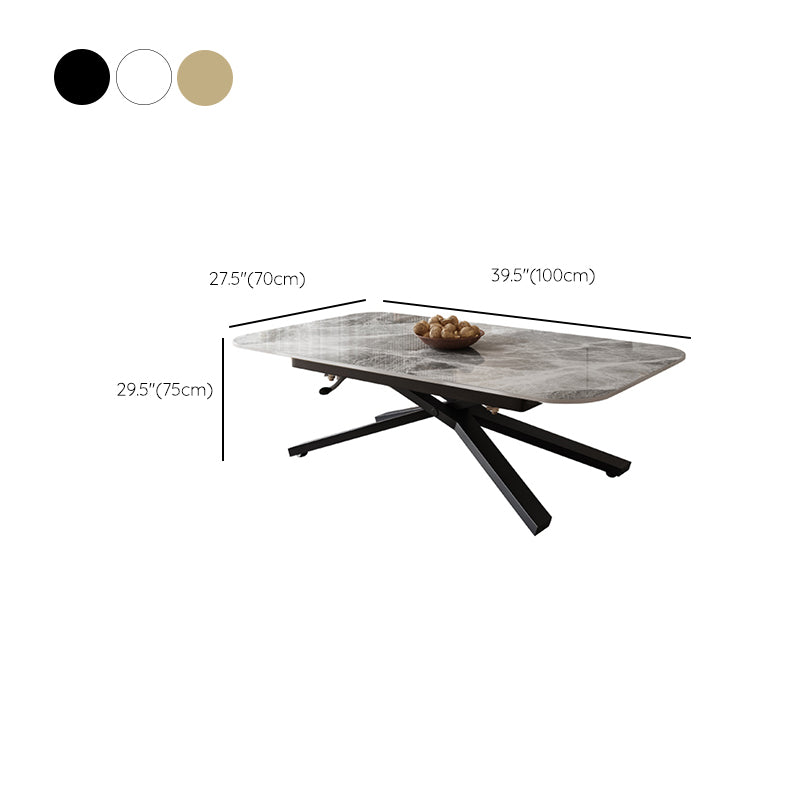 Glam 4 Legs Cocktail Table Single Stone Coffee Cocktail Table
