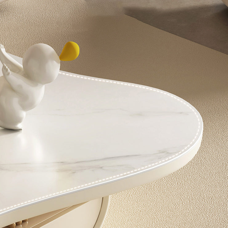 Modern Pedestal Coffee Table Slate Free Form Coffee Cocktail Table
