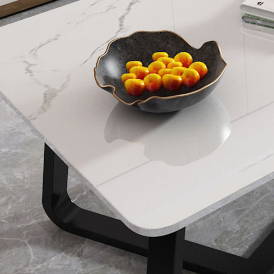 Glam Rectangle Cocktail Table Single Stone Coffee Cocktail Table