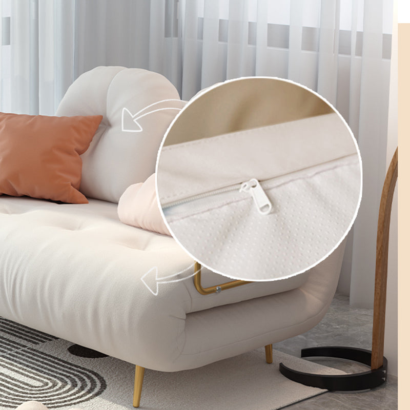 Tufted Upholstered Futon Chair with Mattress Glam Convertible Sofa