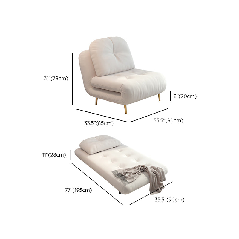 Tufted Upholstered Futon Chair with Mattress Glam Convertible Sofa