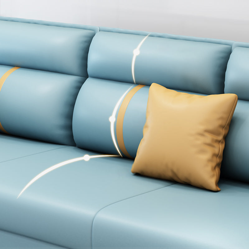 Scandinavian Sofa Futon Bonded Leather Futon Sleeper Sofa with Storage