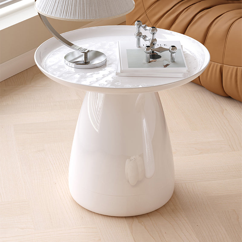 Pedestal End Table Plastic Round Side Sofa Side Accent Table with Tray Top