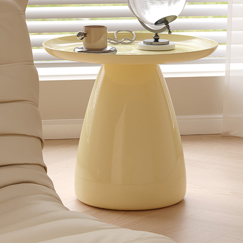 Pedestal End Table Plastic Round Side Sofa Side Accent Table with Tray Top
