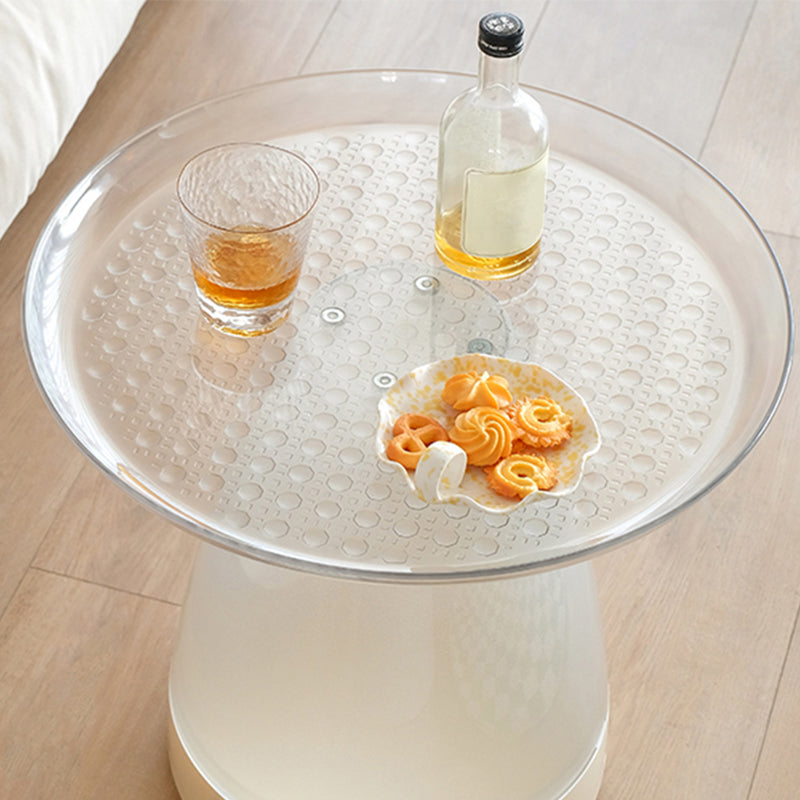 Pedestal End Table Plastic Round Side Sofa Side Accent Table with Tray Top