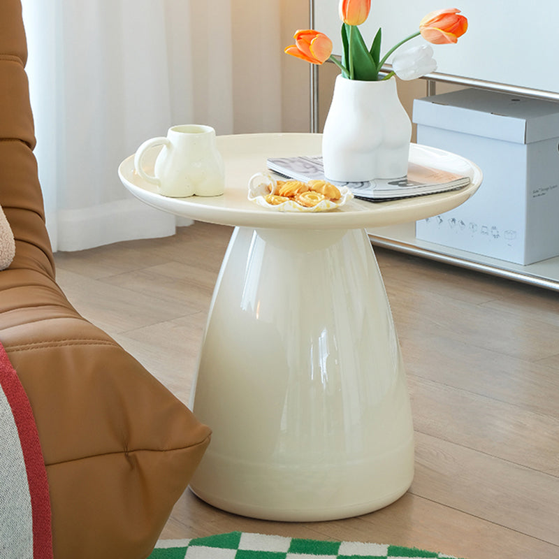Pedestal End Table Plastic Round Side Sofa Side Accent Table with Tray Top