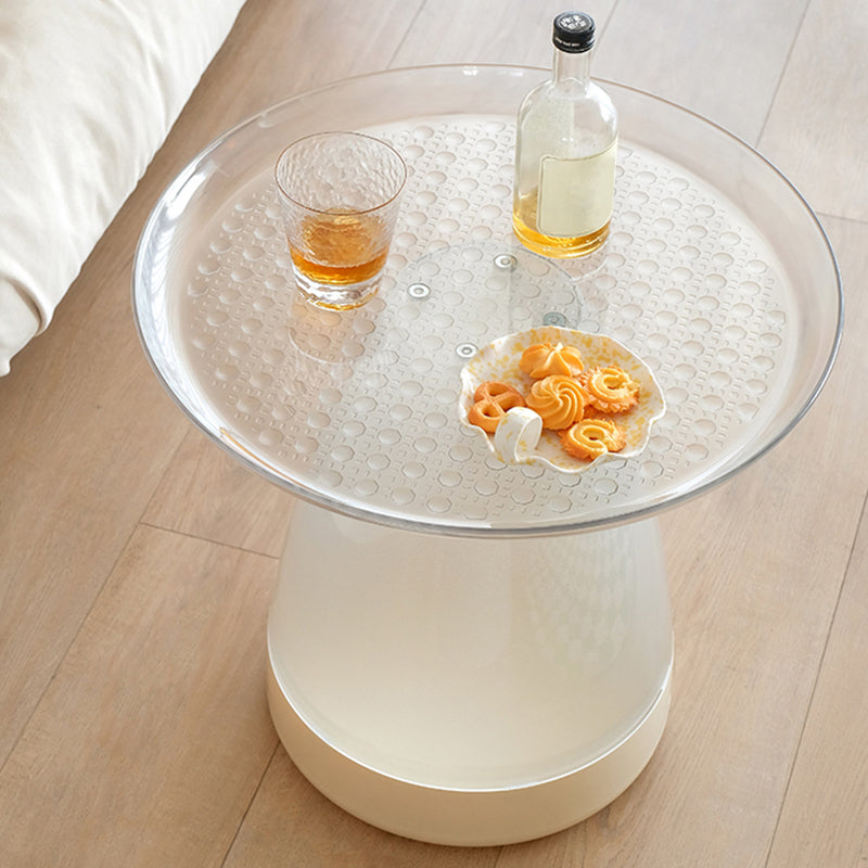 Pedestal End Table Plastic Round Side Sofa Side Accent Table with Tray Top
