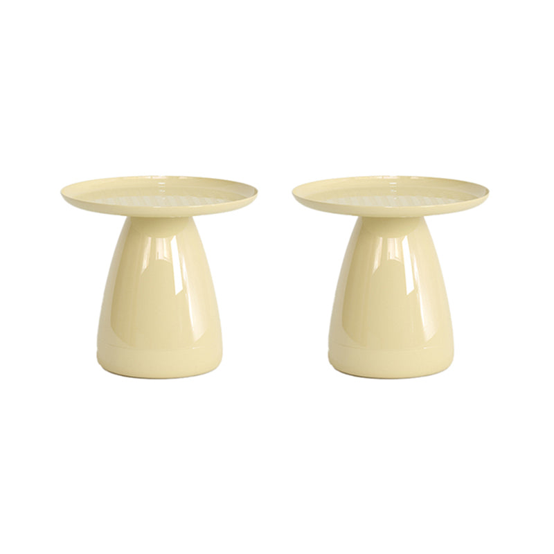 Pedestal End Table Plastic Round Side Sofa Side Accent Table with Tray Top