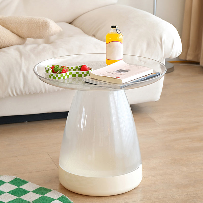 Pedestal End Table Plastic Round Side Sofa Side Accent Table with Tray Top