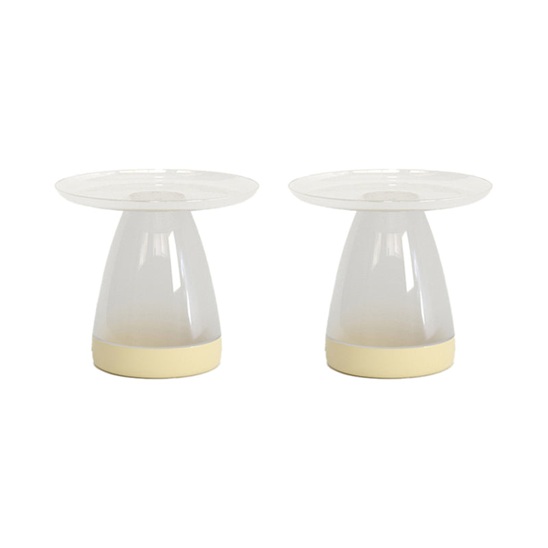 Pedestal End Table Plastic Round Side Sofa Side Accent Table with Tray Top