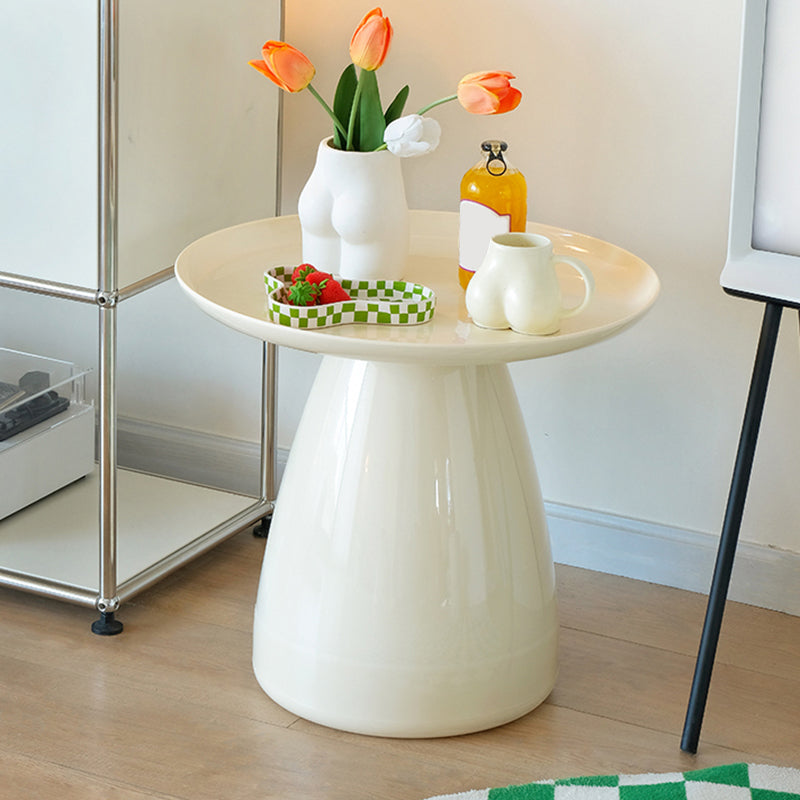 Pedestal End Table Plastic Round Side Sofa Side Accent Table with Tray Top