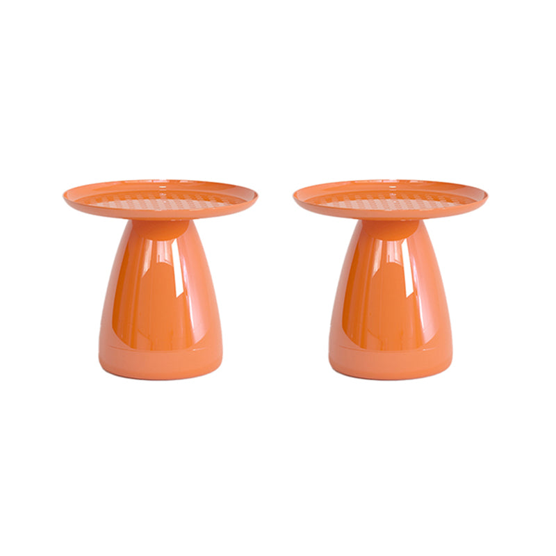 Pedestal End Table Plastic Round Side Sofa Side Accent Table with Tray Top