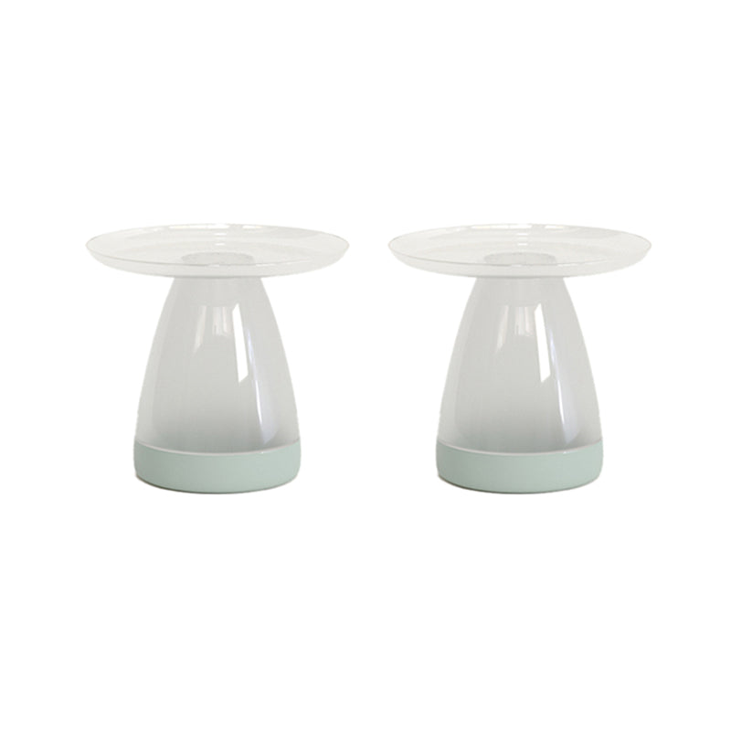 Pedestal End Table Plastic Round Side Sofa Side Accent Table with Tray Top