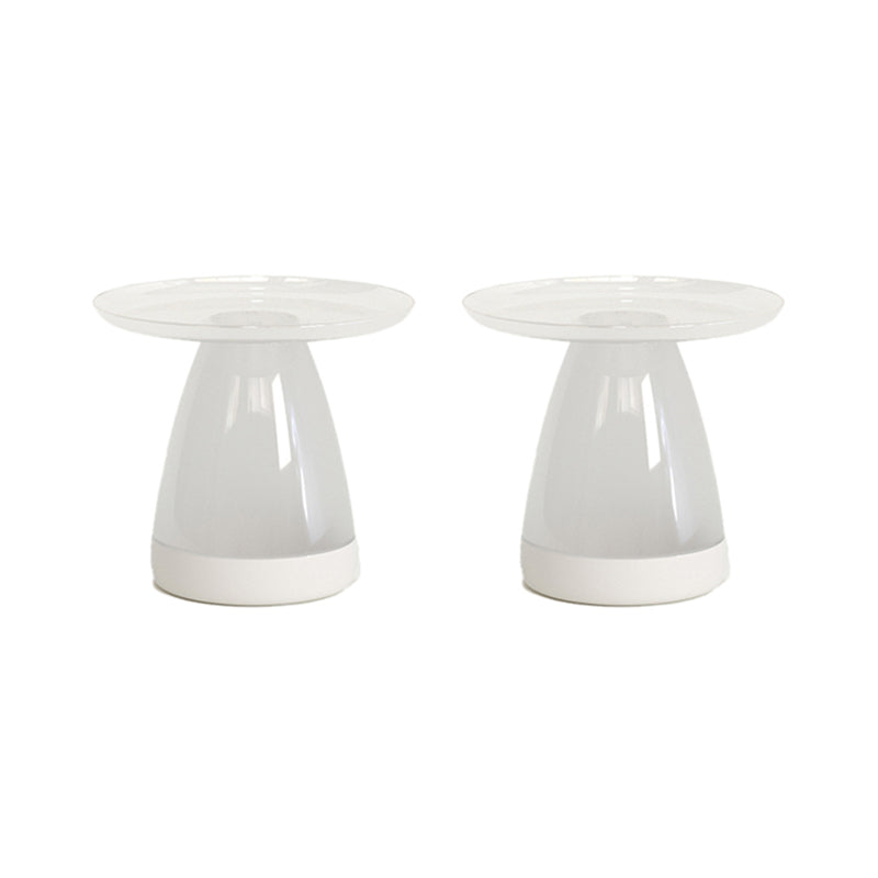 Pedestal End Table Plastic Round Side Sofa Side Accent Table with Tray Top