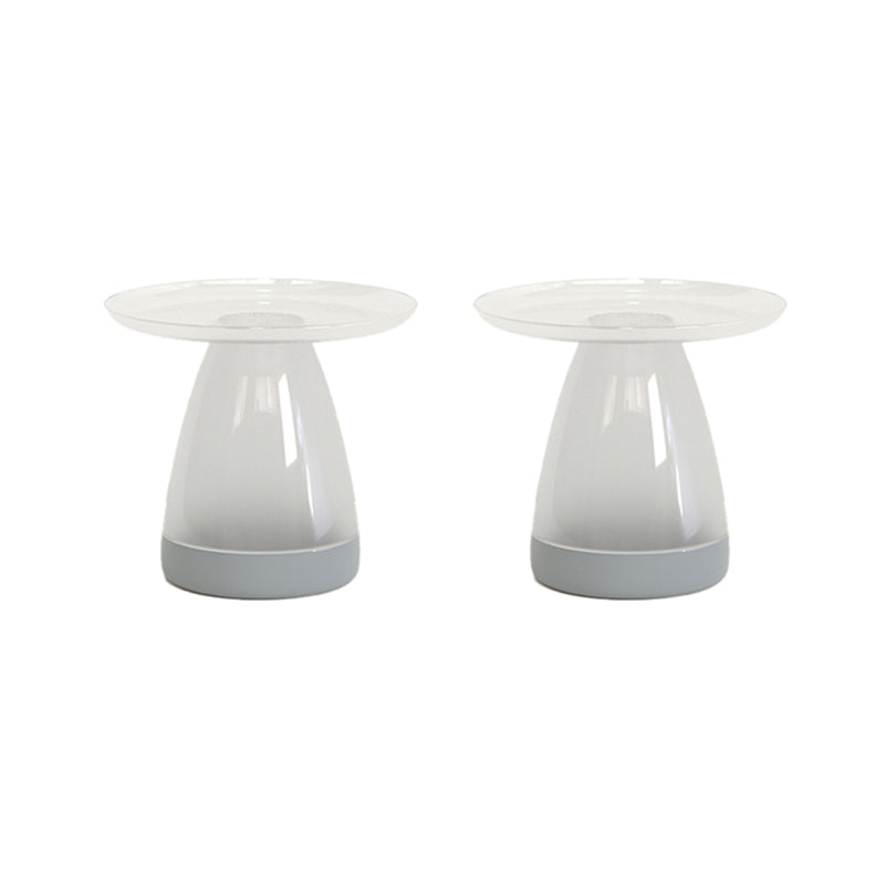 Pedestal End Table Plastic Round Side Sofa Side Accent Table with Tray Top