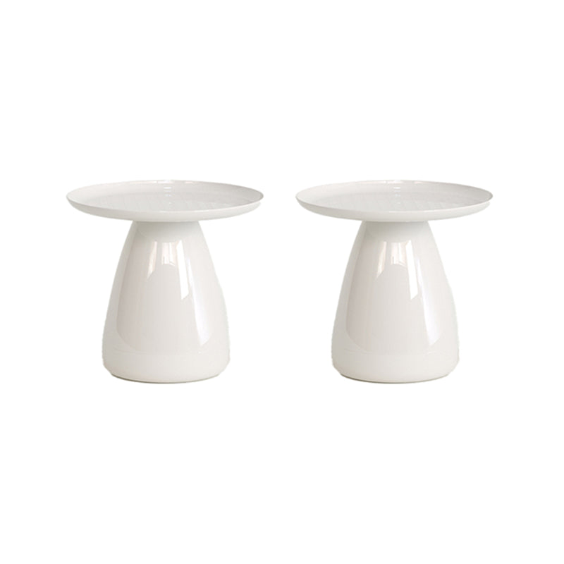 Pedestal End Table Plastic Round Side Sofa Side Accent Table with Tray Top
