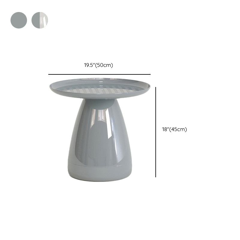 Pedestal End Table Plastic Round Side Sofa Side Accent Table with Tray Top