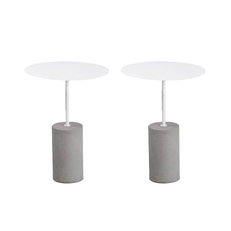 Contemporary Round End Table 23.62" Tall Pedestal Side End Snack Table