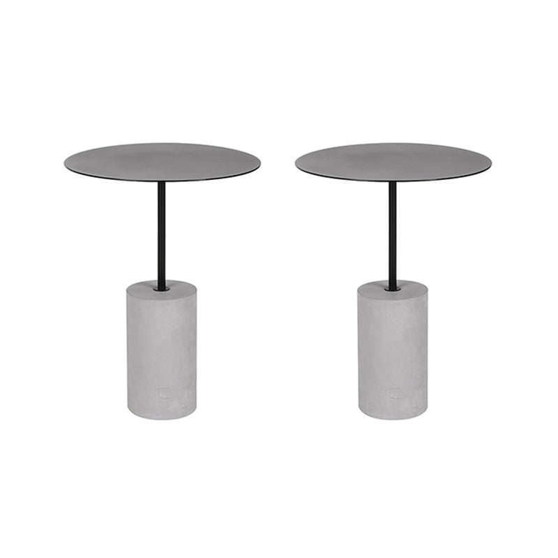 Contemporary Round End Table 23.62" Tall Pedestal Side End Snack Table