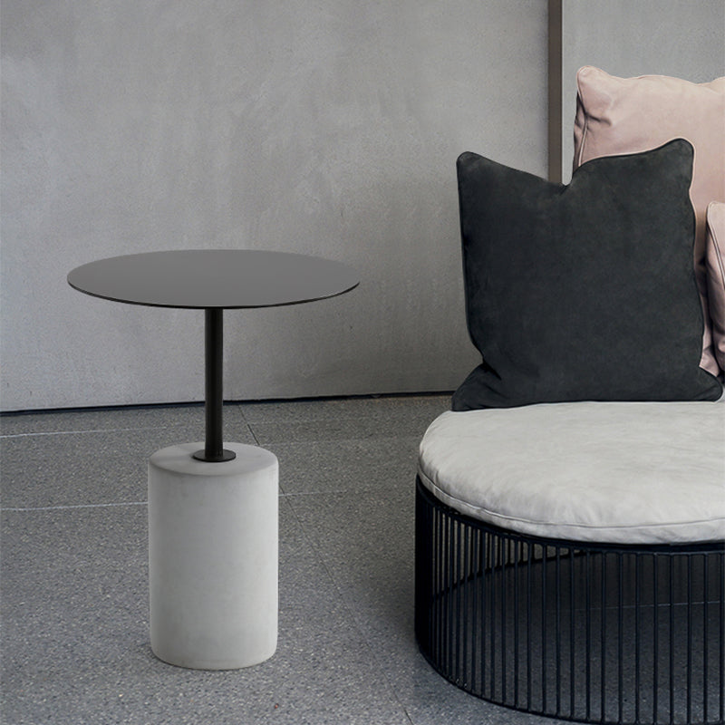Contemporary Round End Table 23.62" Tall Pedestal Side End Snack Table