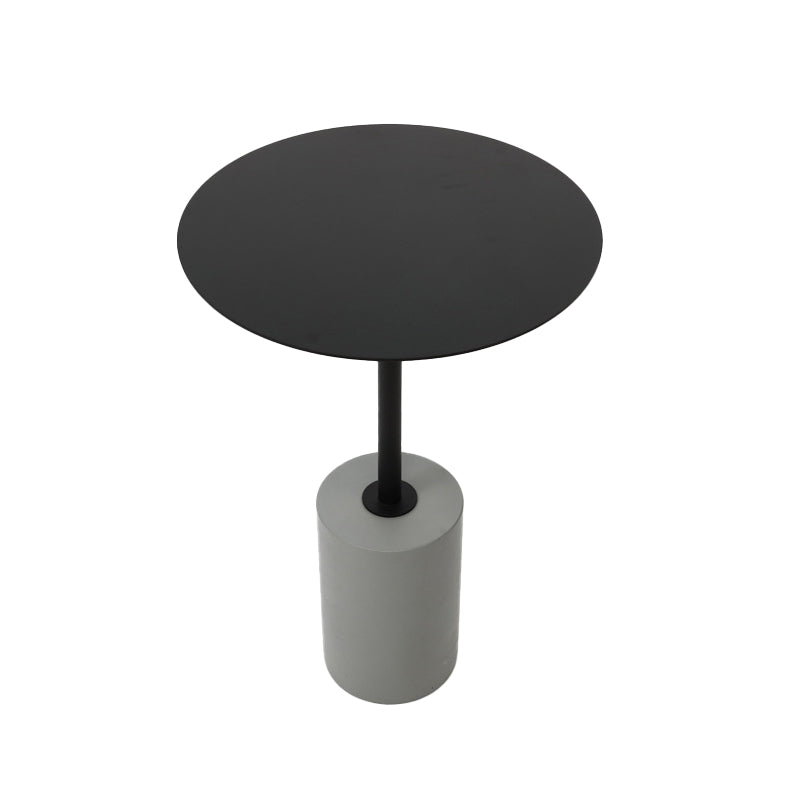 Contemporary Round End Table 23.62" Tall Pedestal Side End Snack Table