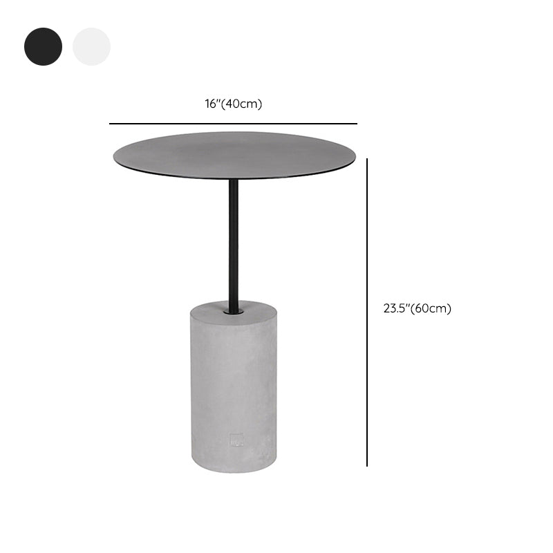 Contemporary Round End Table 23.62" Tall Pedestal Side End Snack Table