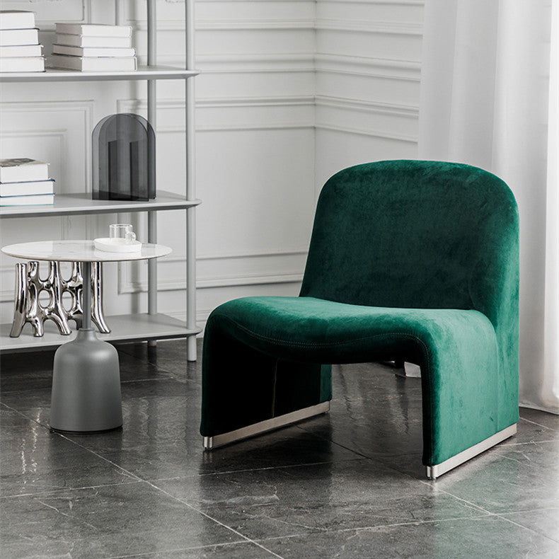 Mid-century Modern Side Chair Armless Fixed Back Accent Armchair for Bedroom