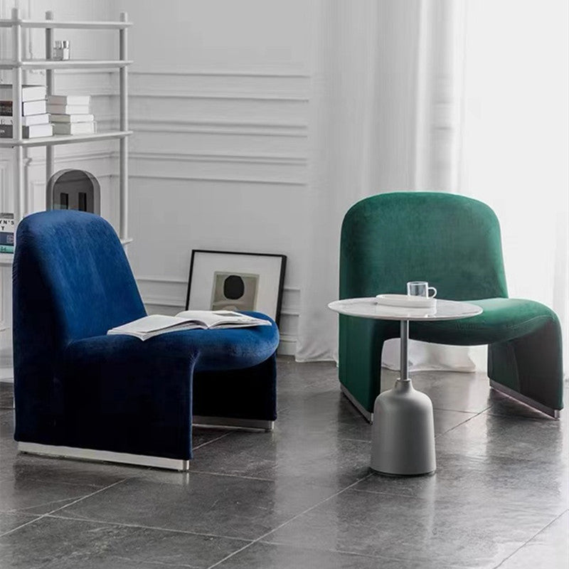 Mid-century Modern Side Chair Armless Fixed Back Accent Armchair for Bedroom