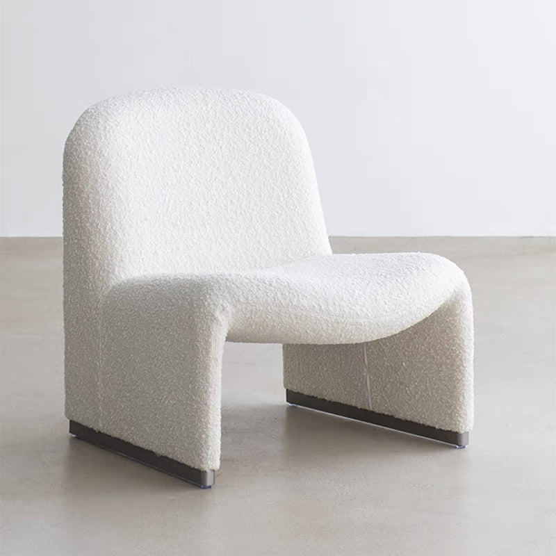 Mid-century Modern Side Chair Armless Fixed Back Accent Armchair for Bedroom