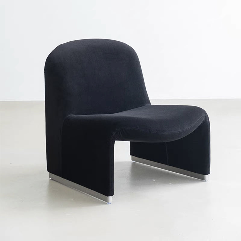 Mid-century Modern Side Chair Armless Fixed Back Accent Armchair for Bedroom