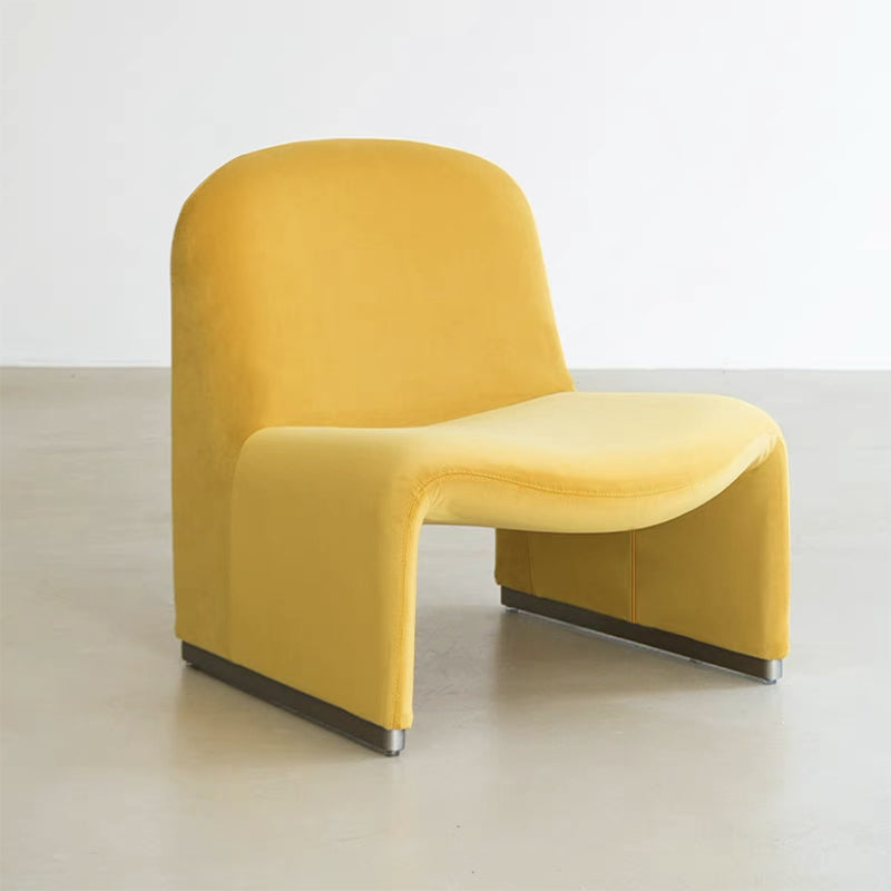 Mid-century Modern Side Chair Armless Fixed Back Accent Armchair for Bedroom