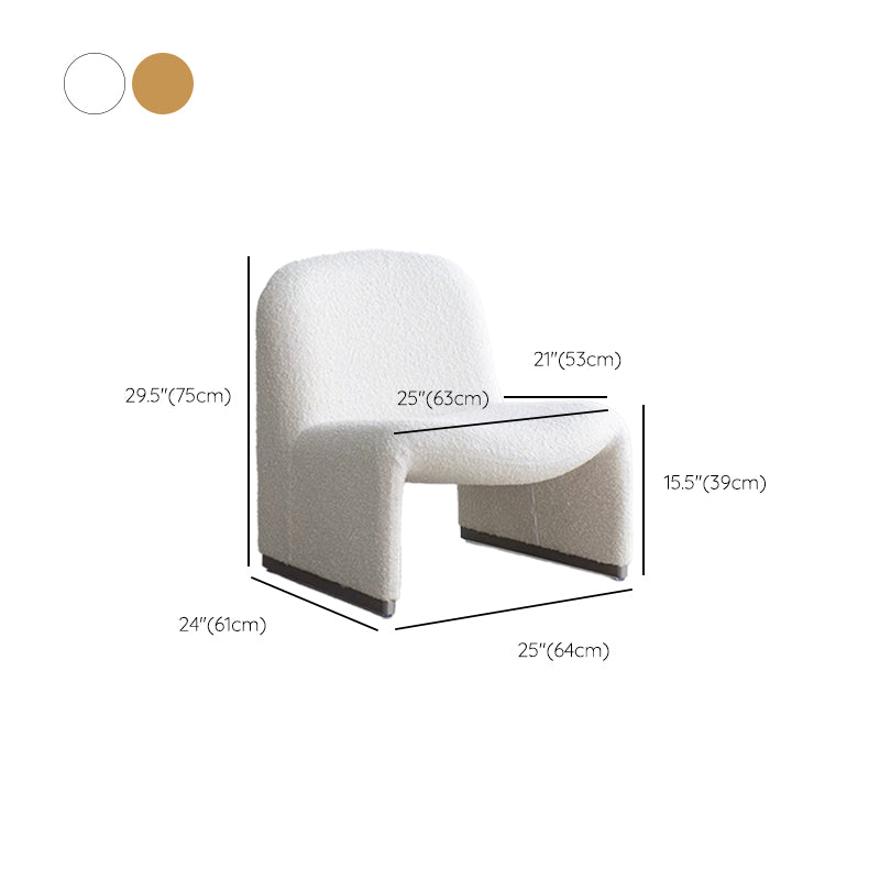 Mid-century Modern Side Chair Armless Fixed Back Accent Armchair for Bedroom