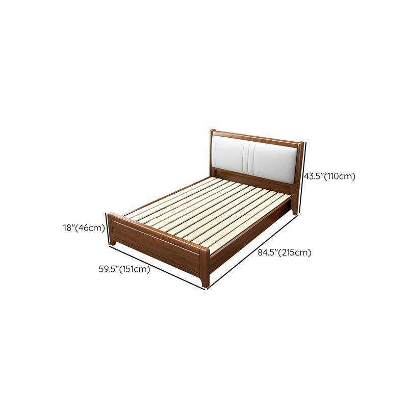 Solid Wood Footboard Bed Beveled Headboard Bed with Custom Legs
