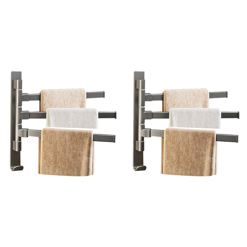 Contemporary Gray Bathroom Accessory Set Aluminum Towel Bar