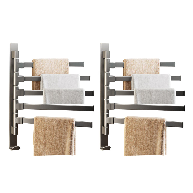 Contemporary Gray Bathroom Accessory Set Aluminum Towel Bar