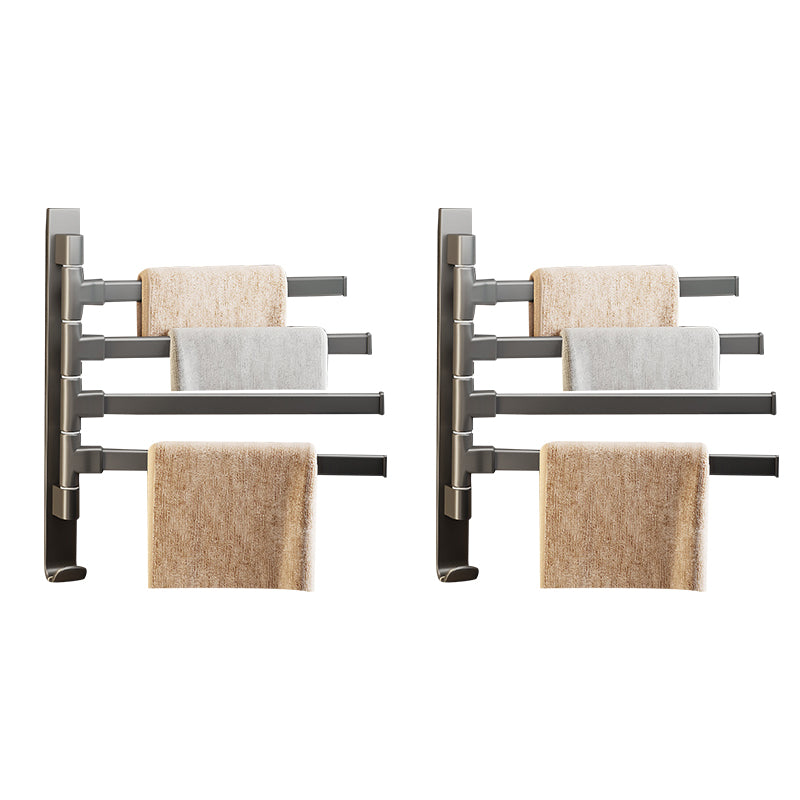 Contemporary Gray Bathroom Accessory Set Aluminum Towel Bar