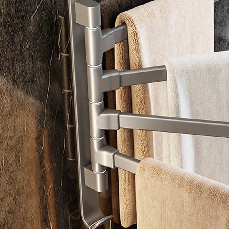 Contemporary Gray Bathroom Accessory Set Aluminum Towel Bar