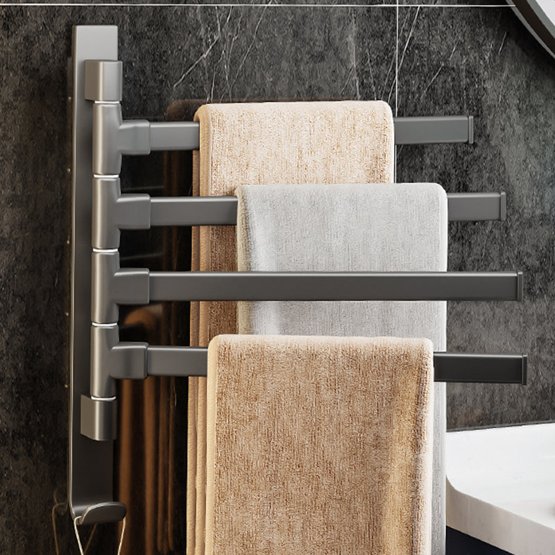 Contemporary Gray Bathroom Accessory Set Aluminum Towel Bar