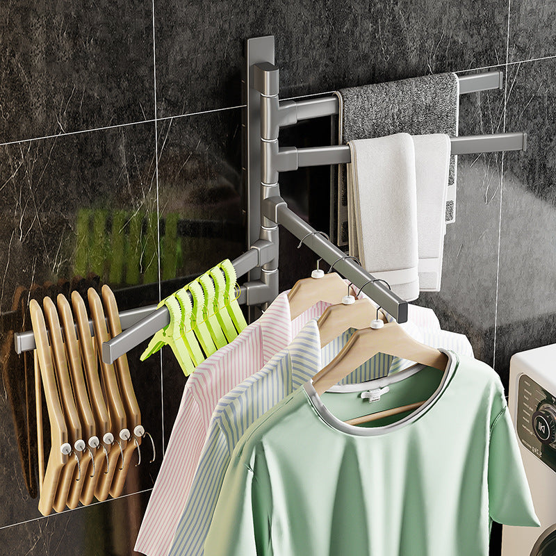 Contemporary Gray Bathroom Accessory Set Aluminum Towel Bar