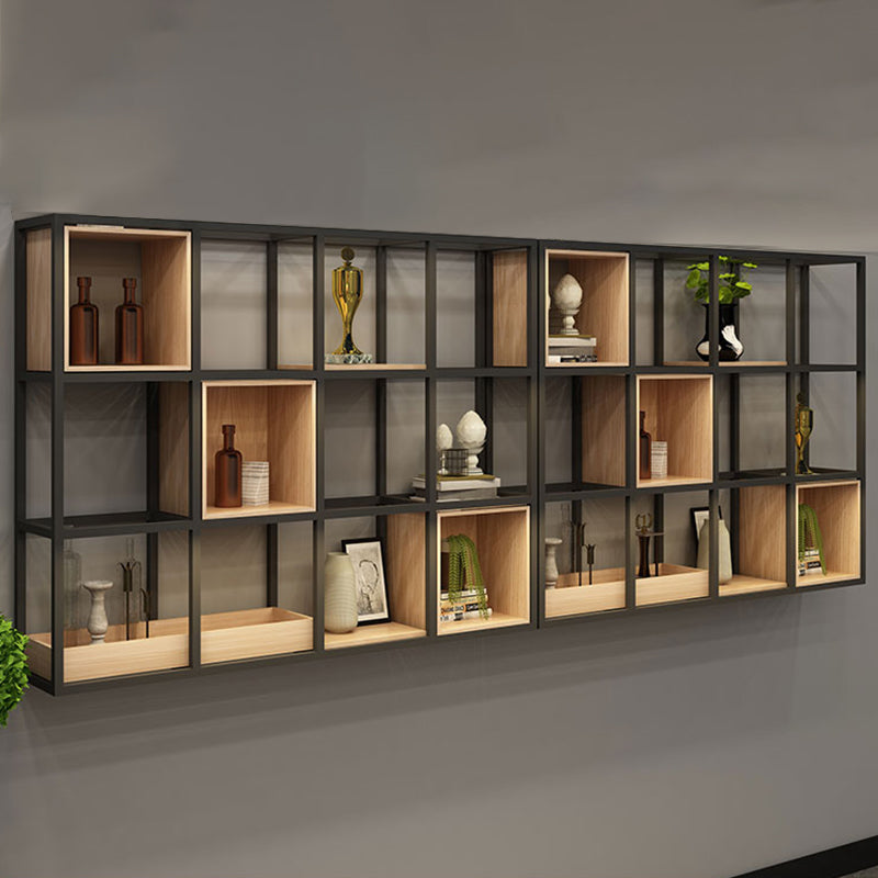 Wooden Wall Mounted Bookshelf Floating Industrial Bookcase with Shelves