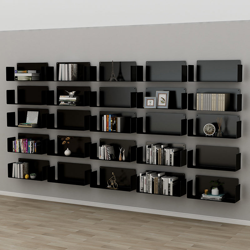 1 Shelf Closed Back Bookshelf Glam Metal Floating Horizontal Bookcase